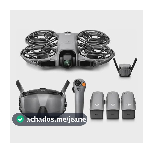 Drone Dji Neo 2 Fly More Combo 4k Óculos Goggles 3 Baterias Cinza