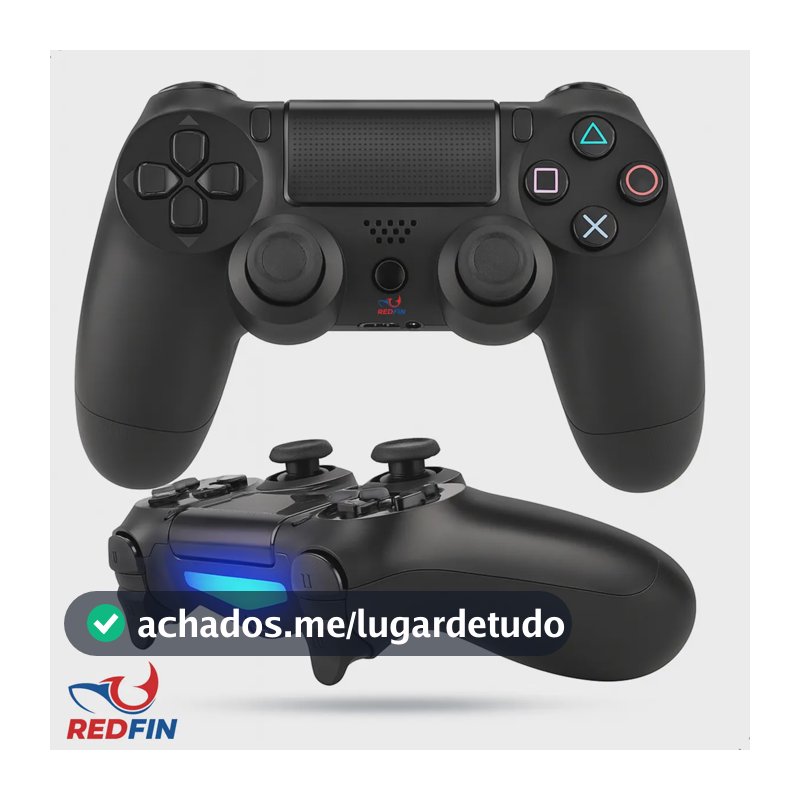 Controle Sem Fio Joystick REDFIN Bluetooth Compatível Para Ps4 Videogame Tv Samsung Pc P4 Ps 4 Manete Pc Gamer Tv Smart Controle Bluetooth Celular Headset Sem Fio Com P2 Marca Redfin
