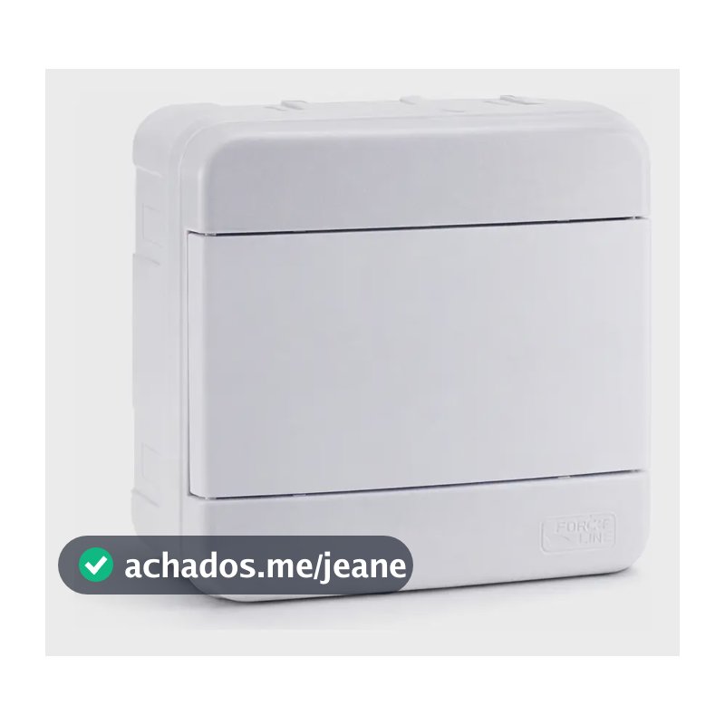 Quadro de Distribuição 4 disjuntor DIN elétrica sobrepor Forceline Branco