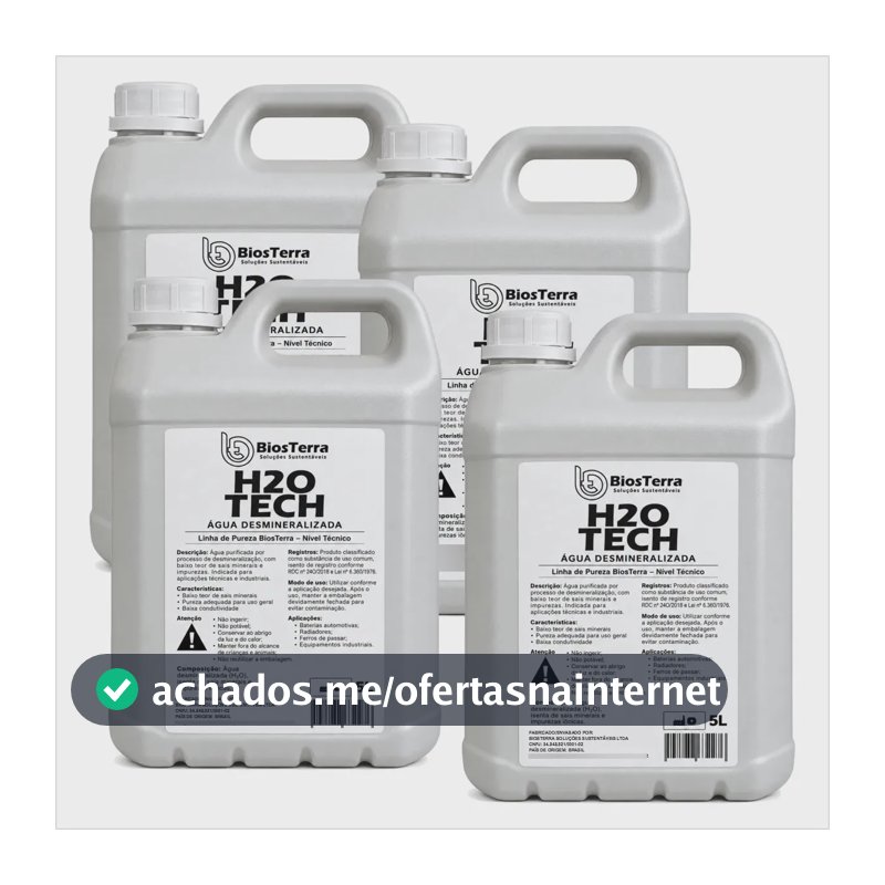 Água Desmineralizada/deionizada Para Arrefecimento 20l Incolor