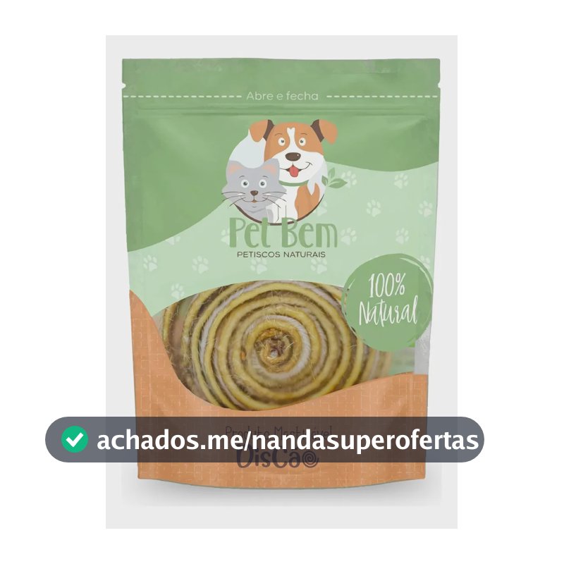 Mordedor Natural Discão Petbem Couro Bovino Desidratado Cães