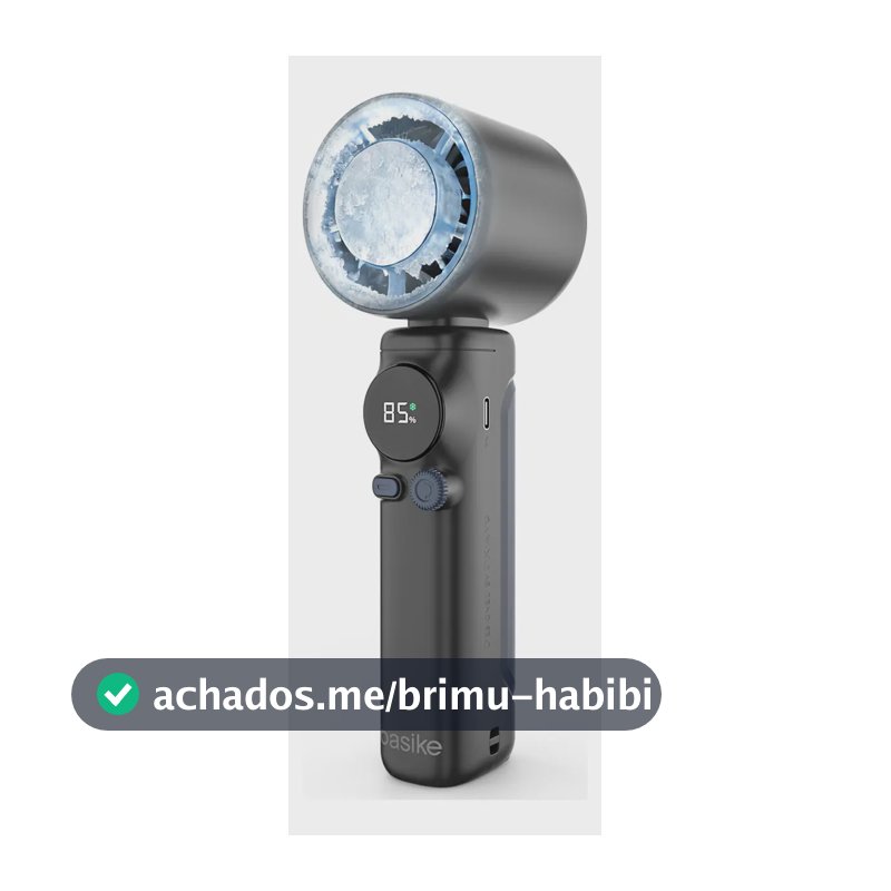 Mini Ventilador de Mão Portátil Recarregável USB com Resfriamento de Gelo 10W Alta Potência Turbo Silencioso para Verão 6000mAh，Preto