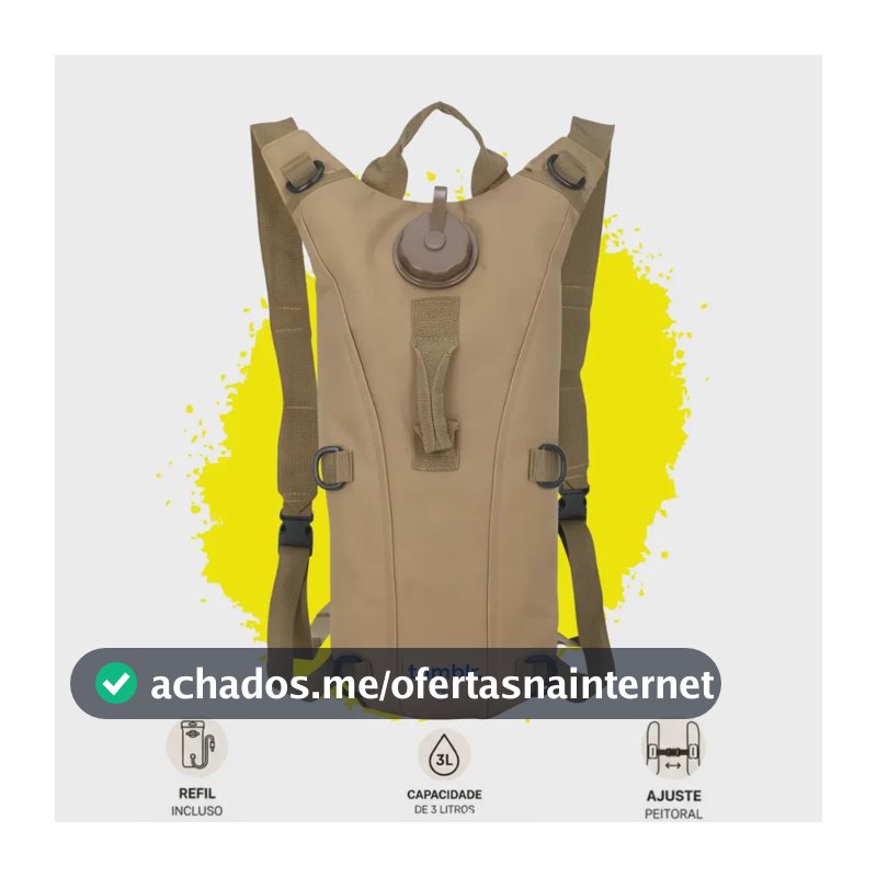 Mochila De Hidratação Tática Com Refil De Água 3 Litros Térmica Para Bike Bicicleta Ciclismo Trilha Corrida Tumblr Cor Bege