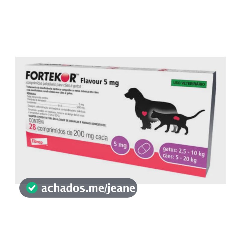 Fortekor Flavour 5mg - 28 Comprimidos Sem Cor