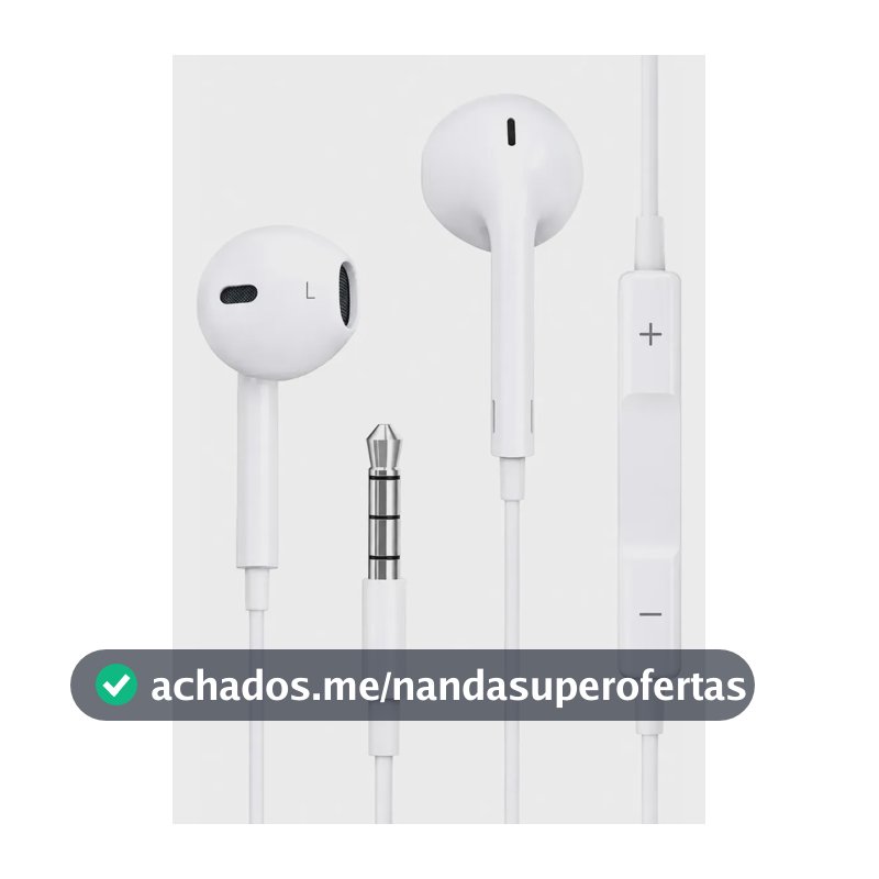 Fone De Ouvido Com Entrada P2 Compatível Com Android E Ios Cor Branco