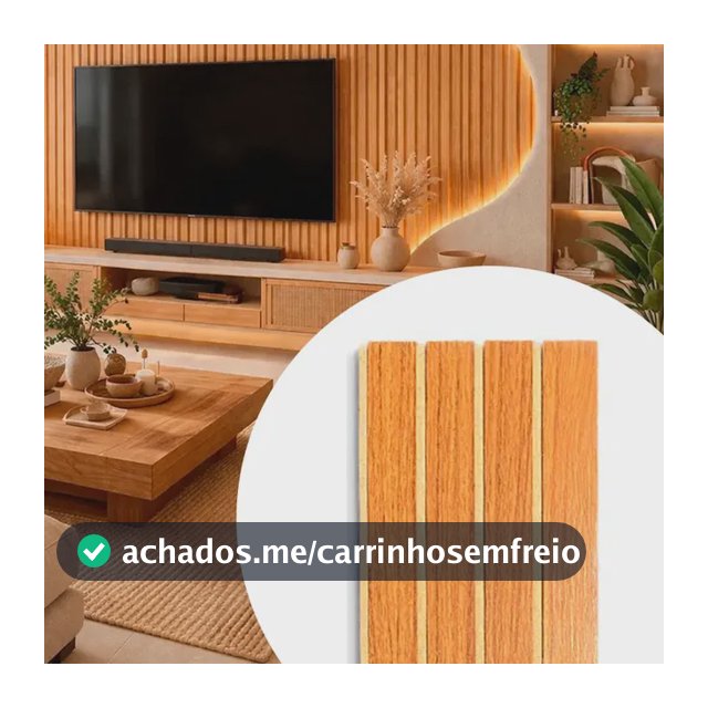 Kit 30 Placas 3d Decorativa Ripada Mdf Autocolante Cabeceira Freijo