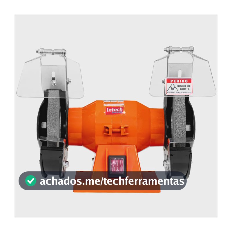 Moto Esmeril Lixadeira Bancada 6 Pol GRM300 Intech Machine 300w 2 Rebolos