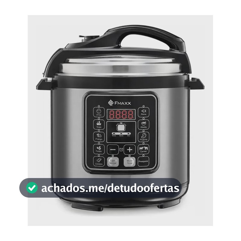 Panela De Pressão Elétrica Digital 6l, Fmaxx, Inox 1000w Cinza 60hz