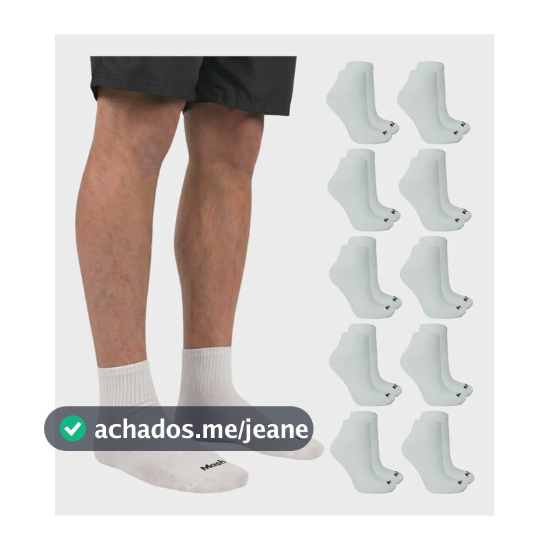 10 Pares Meia Soquete Cano Baixo Curto Algodão Mash Original