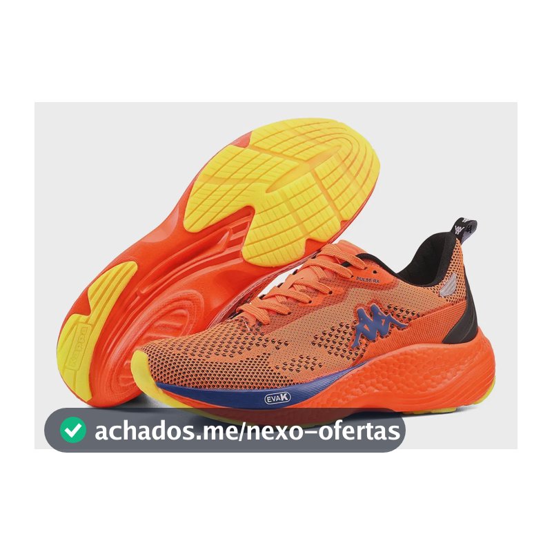 Tênis Kappa Pulse Rx Unissex Corrida Conforto Laranja-royal 42