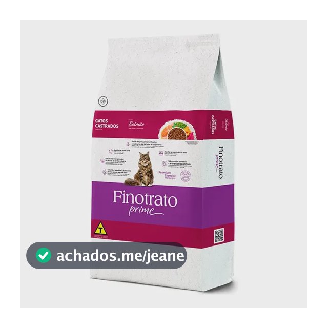 Ração Seca Finotrato Salmão para Gatos Adultos Castrados 10,1kg