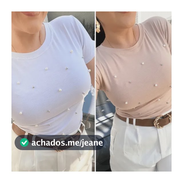 Kit 2 Blusas Feminina Pérola Viscolycra Manga Curta Promoção