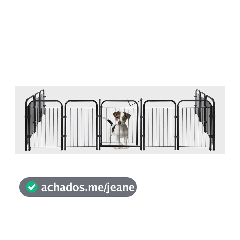 Cercado Grade 402x51cm Portão + 10 Módulos Segurança Pet Cão