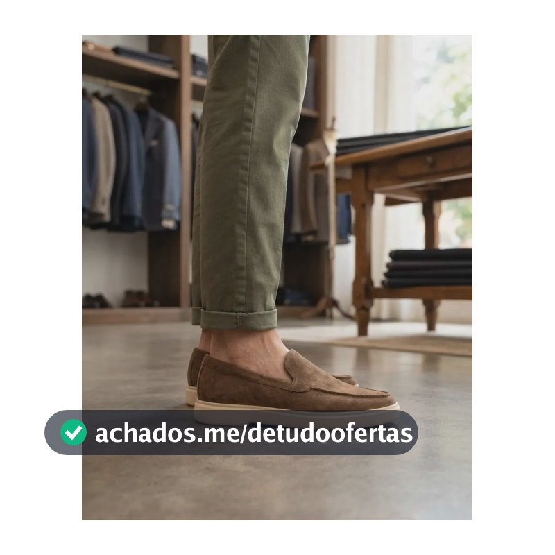 Sapato Slipper Masculino Camurça  Mabeco  Slip On Loafer Café Camurça 42