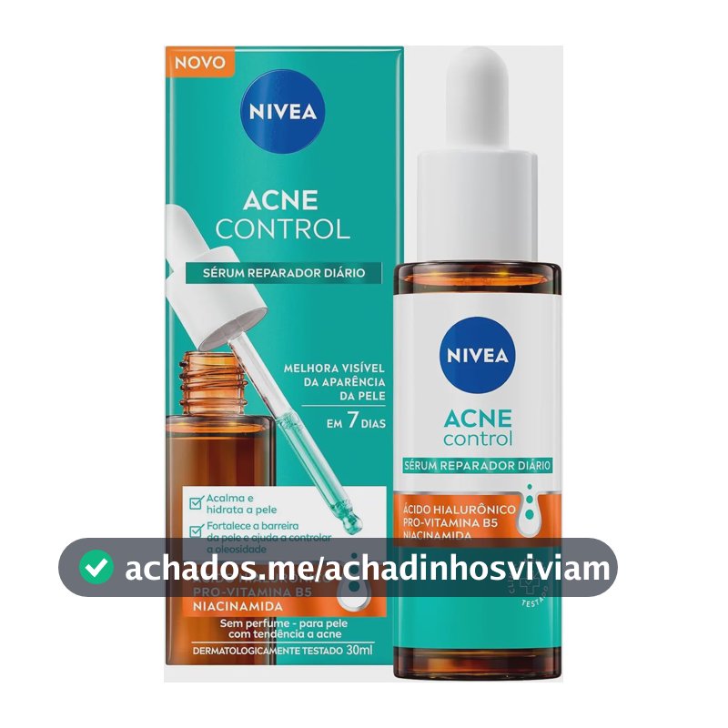 NIVEA Sérum Reparador Diário Acne Control 30ml, Acalma e Hidrata, Controla Oleosidade, Fortalece a Barreira da Pele, Pele com Tendência a Acne