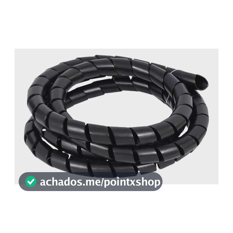 Organizador de Fios Espiral Preto 10 Metros 3/4 Lukma