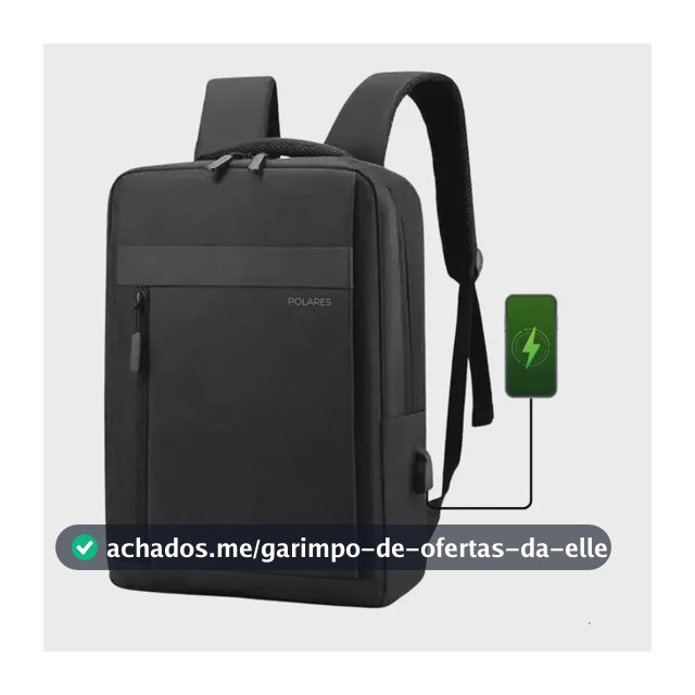 Mochila Bolsa Para Notebook 15.6 Executiva Modelo Premium Saída Usb Polares Cor Preto