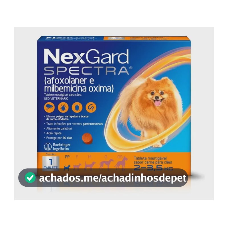 Anti Pulgas E Carrapatos Nexgard Spectra Cães 2 A 3,5 Kg 1 Tablete
