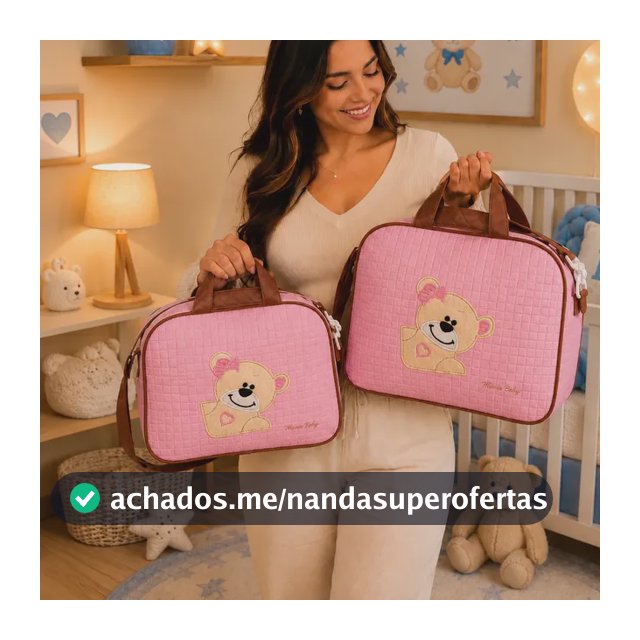 Kit Bolsa Barata Bebe Saída Maternidade Ideal Para Fraldas Rosa