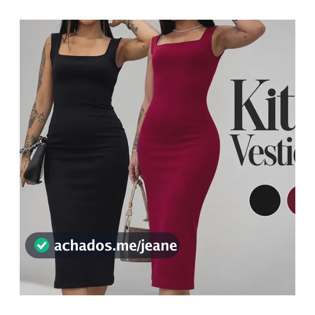 Kit 2 Vestido Longo Casual Festa Alça Grossa Moda Elegante