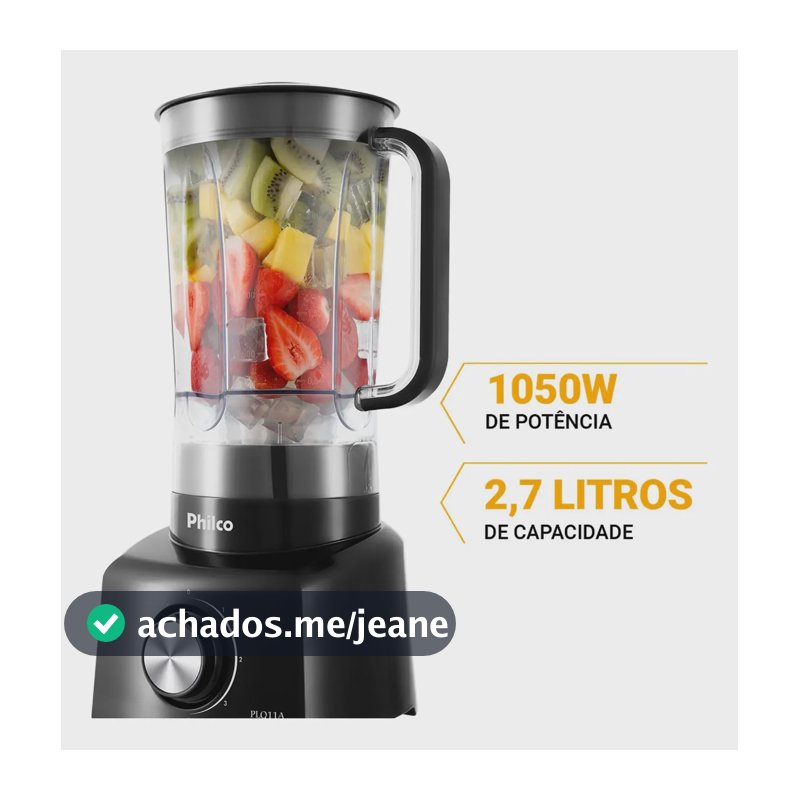Liquidificador philco Plq11a 2,7l 1050w Preto 220v