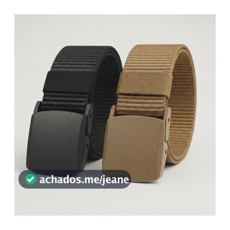 Kit 2 Cintos Antialérgicos Engate Rápido Regulável Mardi Preto/bege 120
