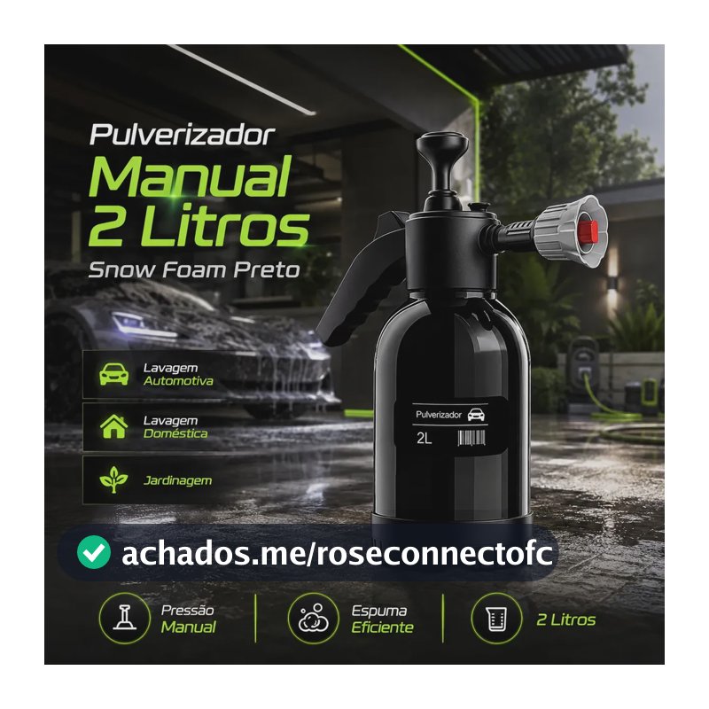 Pulverizador Manual 2 L Snow Foam Profissional Com 3 Bicos para Espuma Ativa