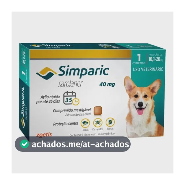 Zoetis Simparic 40mg 1 Comprimido Cão