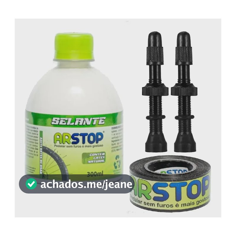 Kit Tubeless 29 Bike Líquido Selante 300ml + Válvulas + Fita