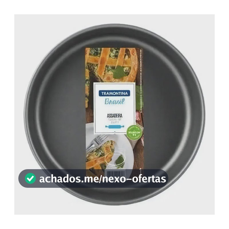 Forma Assadeira Para Torta Bolo 22 cm Antiaderente Teflon Grafite Tramontina