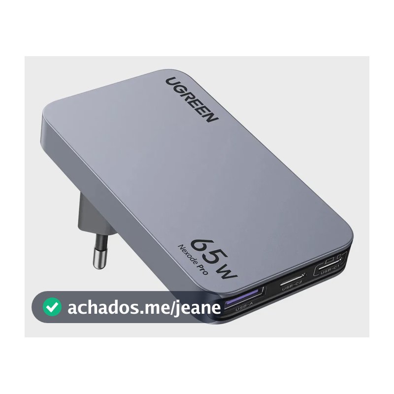 Carregador Usb C/a Ugreen Nexode Pro Máx. 65w Cinza