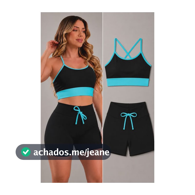 Conjunto Feminino Fitness Academia Short E Top Premium Nuvem G