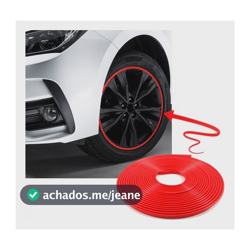 Borracha Protetor De Borda Roda Liga Leve/esportiva Vermelho