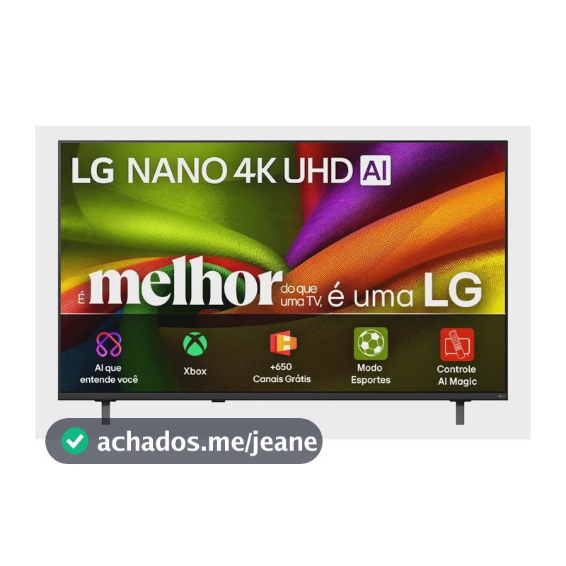 Smart TV 4K 85" LG NANO UHD AI NU855 2026 Processador α7 Ger9 HDR10 Xbox Bluetooth Wi-Fi AI Search Google Gemini webOS 26 - 85NU855BPSA