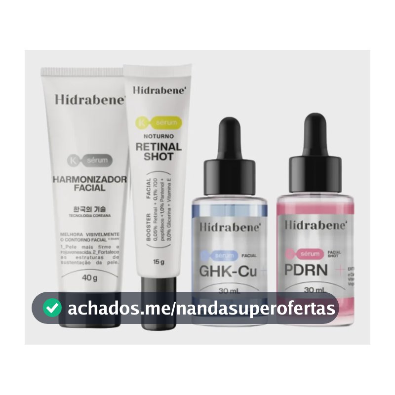 Kit Com 4 Sérum Facial Linha Coreana - Hidrabene