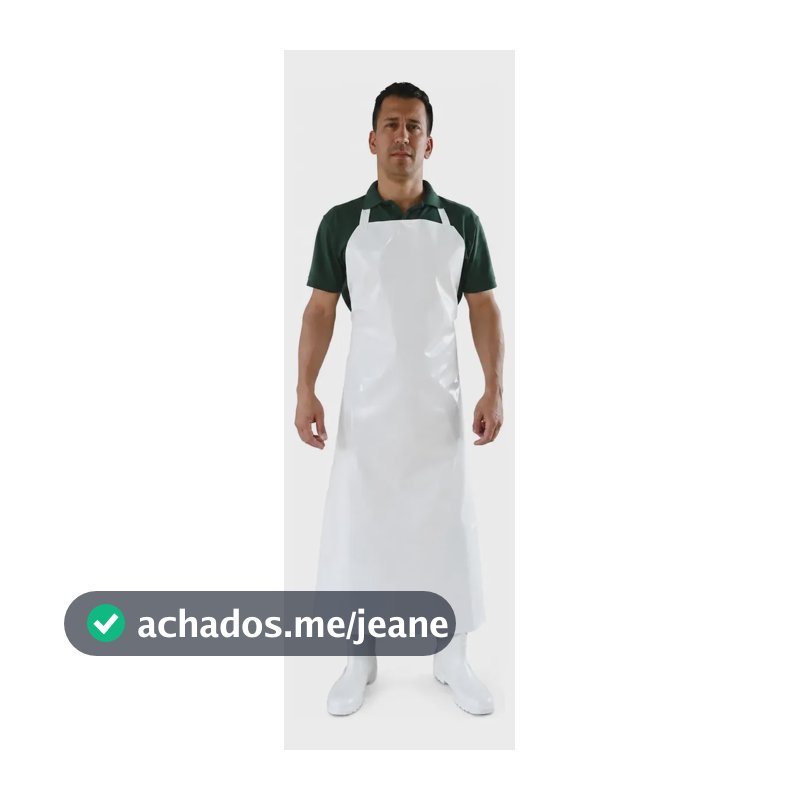 Avental De Pvc Forrado Com Tiras Soldadas 1,20x0,70 Brascamp Cor Branco