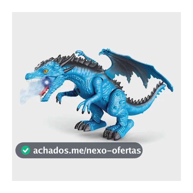 Dragão De Controle Remoto Com Fumaça E Som Azul Replay Kids Dragão