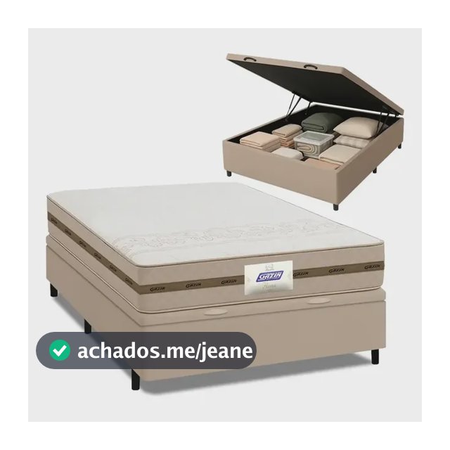 Cama Box Baú Colchão Molas Flora 138x188x61cm