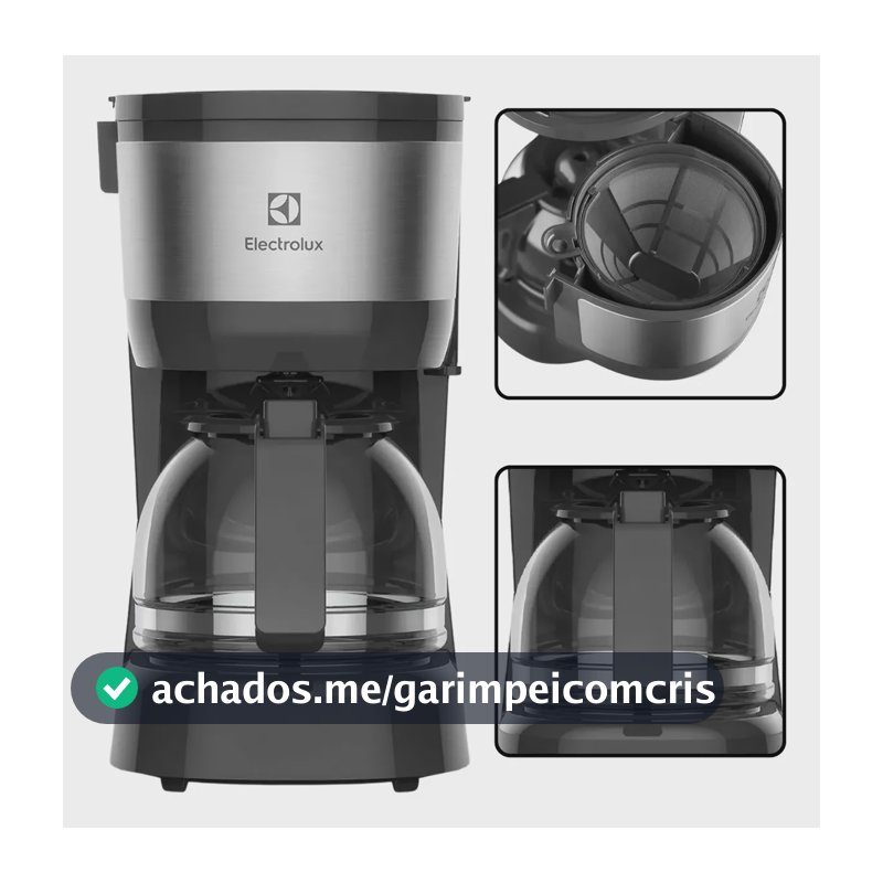 Cafeteira Elétrica Electrolux Ecm10 Inox Jarra Vidro Filtro Preto 127v