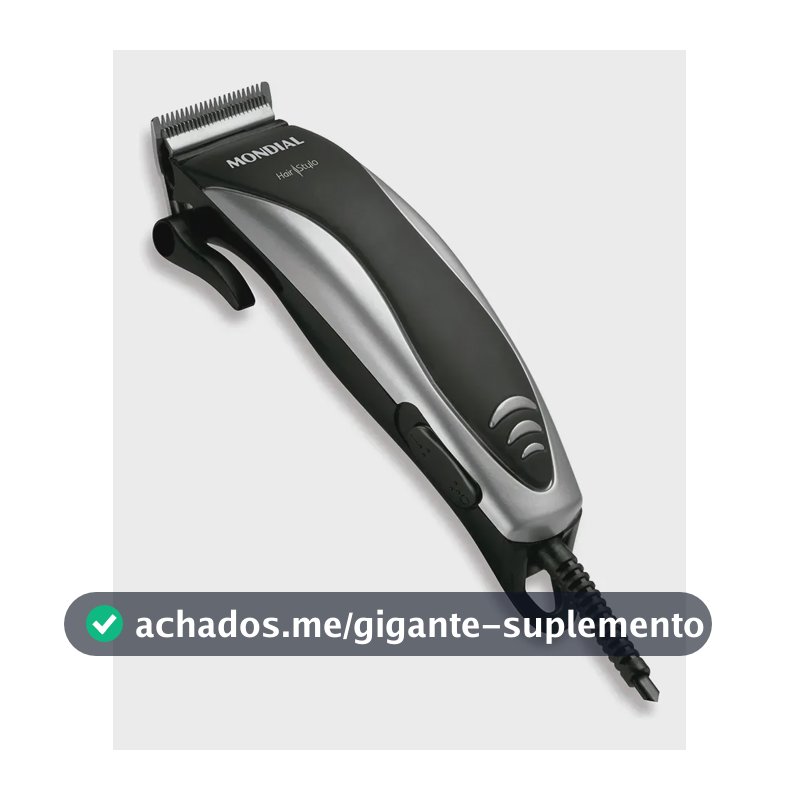 Cortador de Cabelos Hair Stylo Mondial Preto/Prata CR-02
