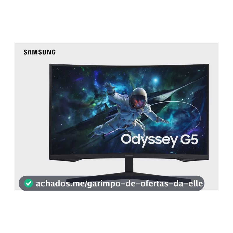 Monitor Gamer Samsung Odyssey G5, 32 ,qhd, 165hz,1ms,hdmi,dp Preto