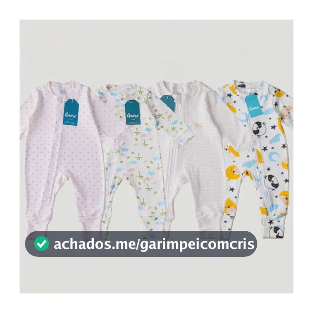 Kit 3 Macacão Infantil Vira Pé Bebê Estampado Menino Menina