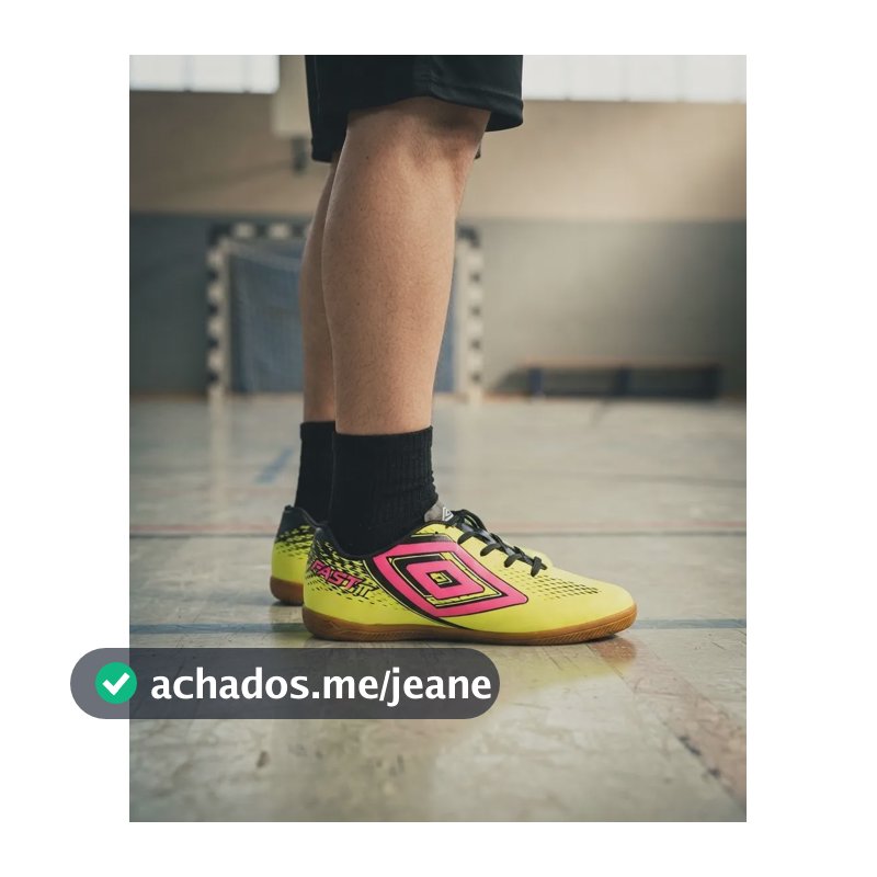 Chuteira Futsal Fast Ii Umbro Limão/preto/rosa Flúor 42 Br