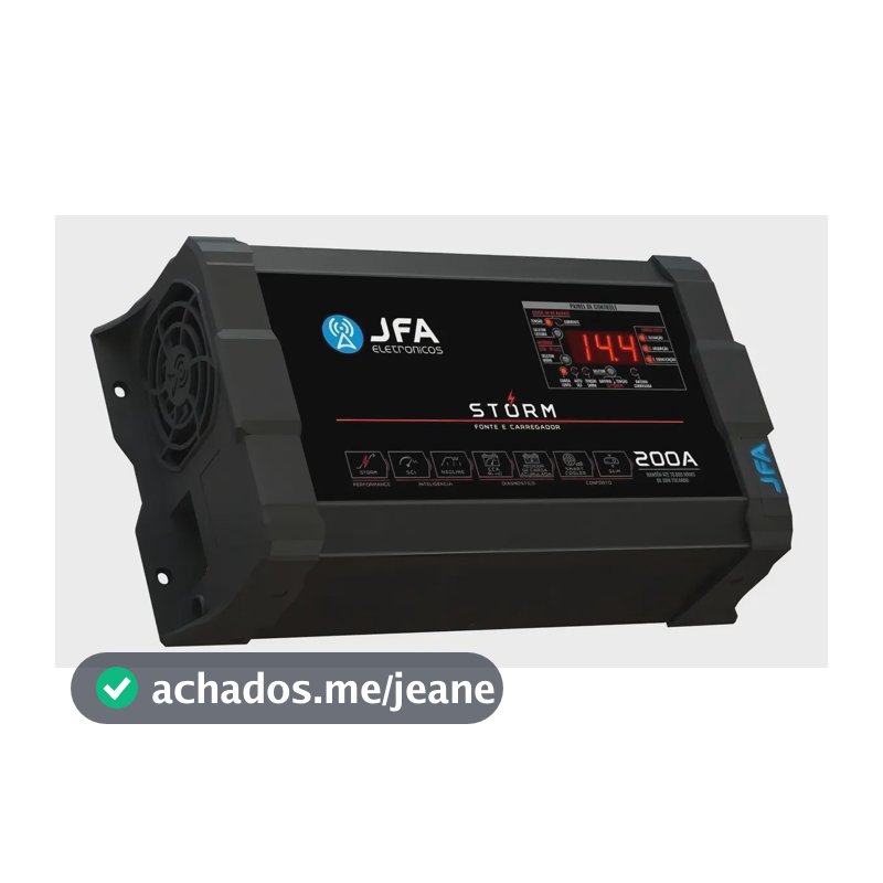 Fonte Automotiva JFA Storm Plus 200A Bivolt 12V-15V Com Voltímetro
