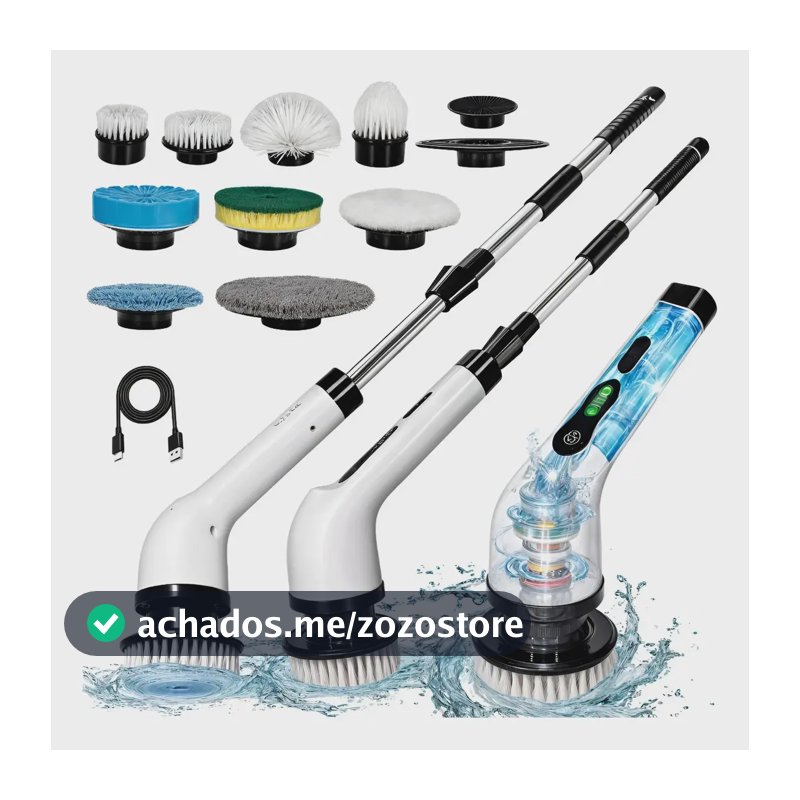 Mop Elétrico 9 Em 1 Escova Esfregão Limpeza 360 Giratório Mop Elétrico Limpeza 9 Em 1