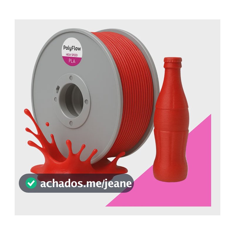 Filamento 3d Pla 1,75mm Polyflow 1kg - Premium High Speed Vermelho