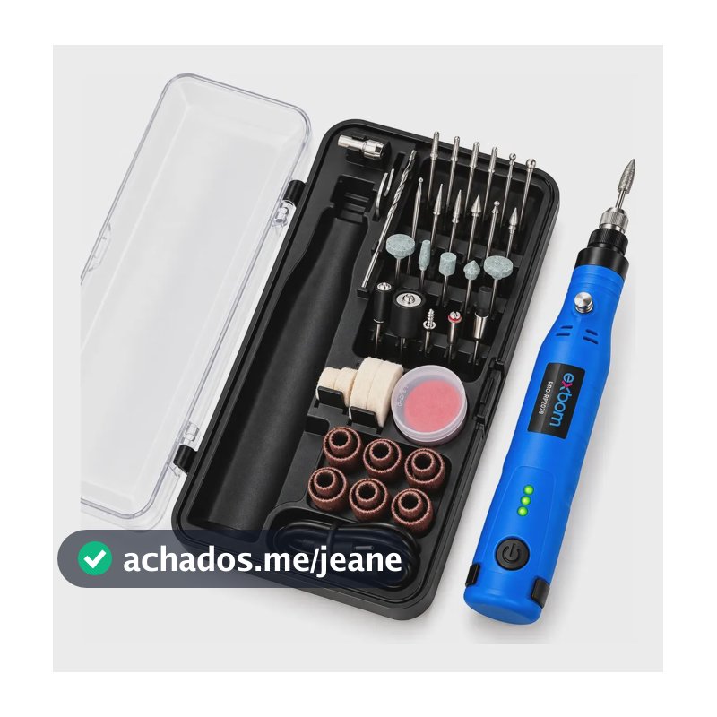 Mini Retífica Portátil Kit Profissional 76 Em 1 Recarregável 127/220v 20 W