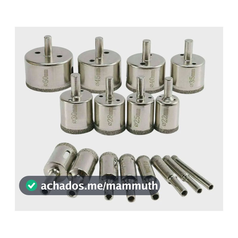 Jogo 16 Brocas Diamantadas Serra Copo Vidro Granito Ceramica