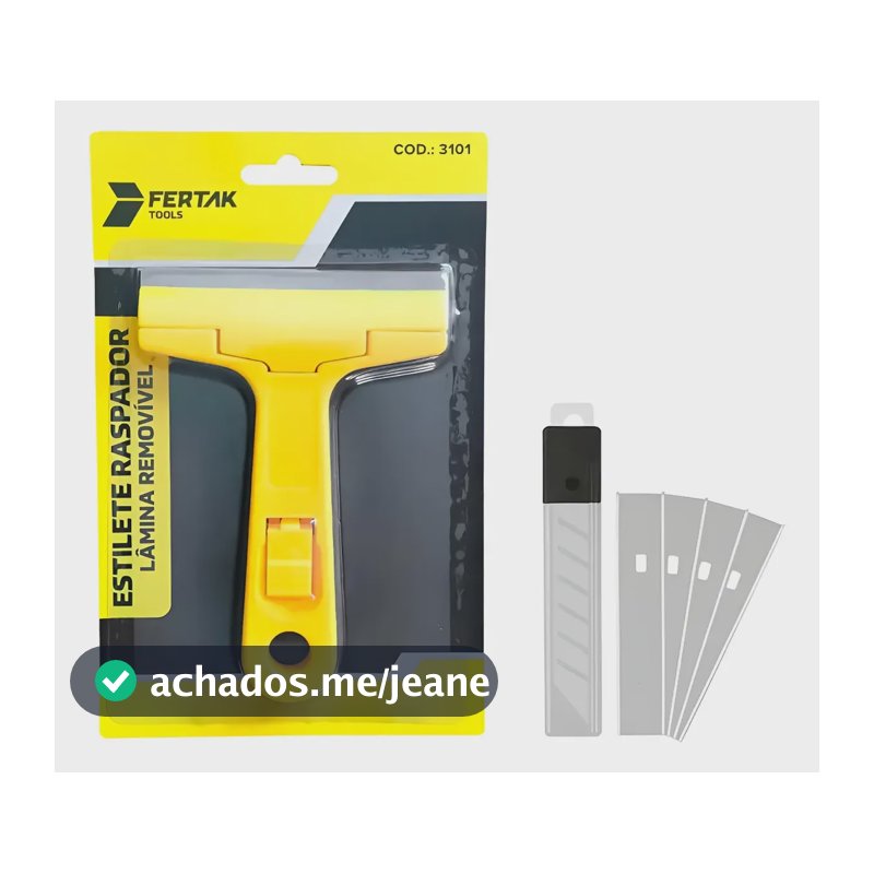 Raspador Limpar Box Piso Vidro Azulejo + Refil De Lâminas