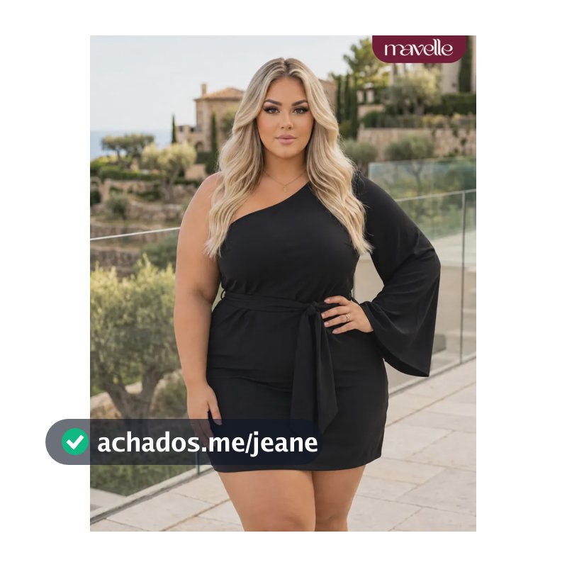 Vestido Plus Size Mula Manca Macaquinho Elegante C/ Short Preto Plus Unico (42 - 52)